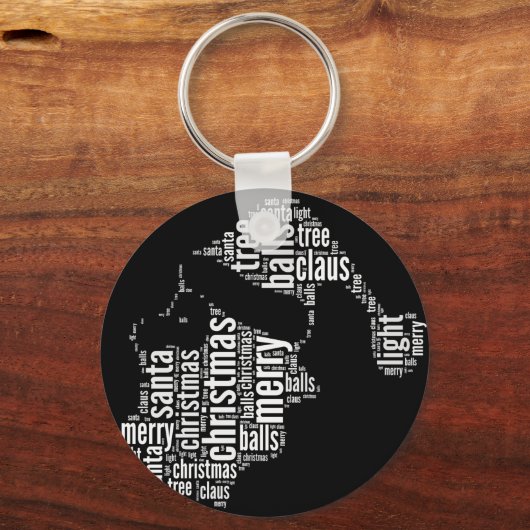 Funny Black White Merry kerstkerstkerstkerstkerstk Sleutelhanger (Voorkant)