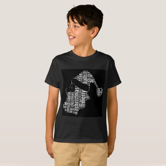 Funny Black White Merry kerstkerstkerstkerstkerstk T-shirt (Voorkant volledig)