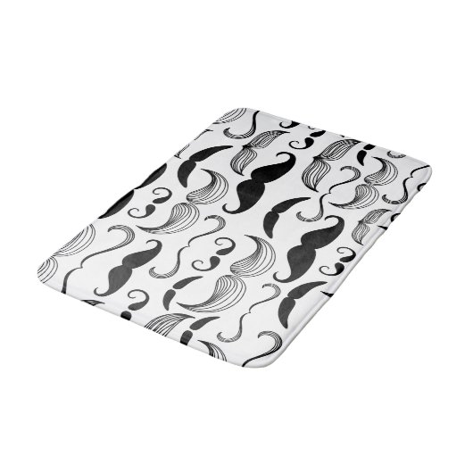 Funny Black & White Mustache Design Badmat (Gekanteld)