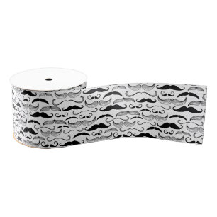 Funny Black & White Mustache Design Grosgrain Lint