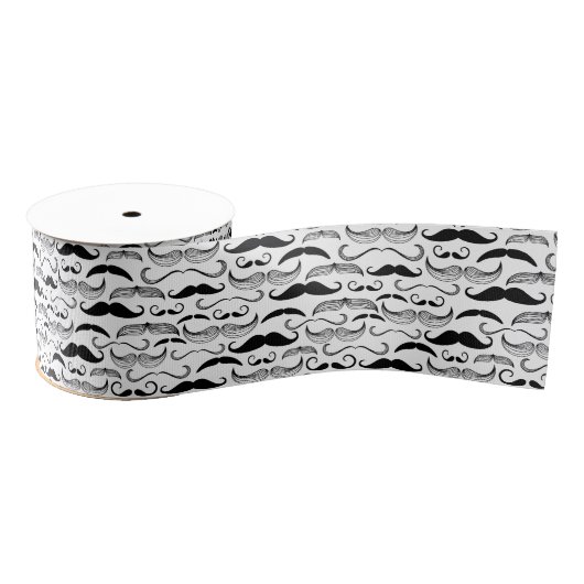 Funny Black & White Mustache Design Grosgrain Lint (Spoel)