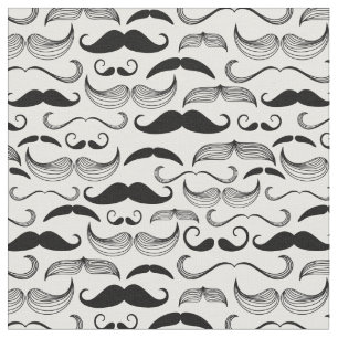 Funny Black & White Mustache Design Stof