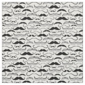 Funny Black & White Mustache Design Stof (Swatch)