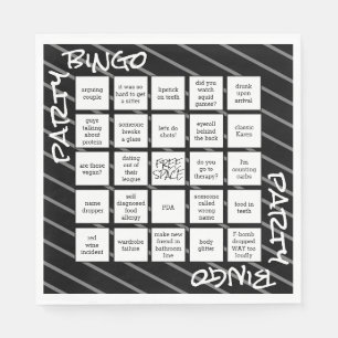 Funny Black White Stripes Party Napkins Servet