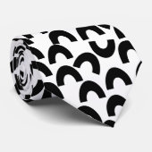 Funny Black White Stropdas, Bow Half Circles Geome Stropdas (Opgerold)