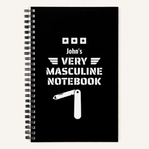 Funny Black & White Zeer Masculine-laptop Notitieboek