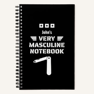 Funny Black & White Zeer Masculine Notitieboek