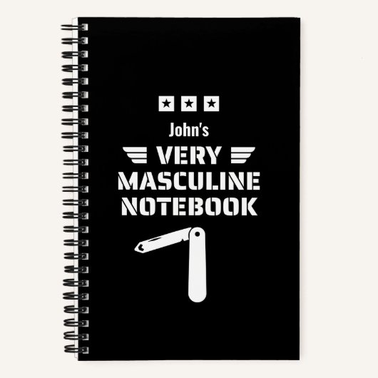 Funny Black & White Zeer Masculine Notitieboek (Voorkant)