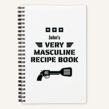 Funny Black & White Zeer Masculine Recipbook