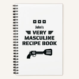 Funny Black & White Zeer Masculine Recipbook Notitieboek