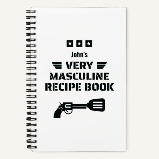 Funny Black & White Zeer Masculine Recipbook Notitieboek
