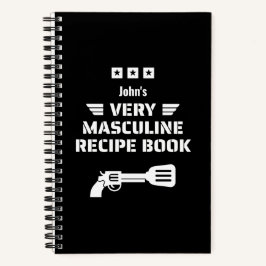 Funny Black & White Zeer Masculine Recipbook Notitieboek