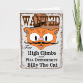 Funny Blank Inside Card Outlaw Cowboy Cat Kaart (Voorkant)