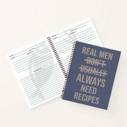 Funny Blank Recipe Book Gag Gift for Men Notitieboek (Binnen)