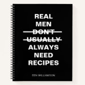 Funny Blank Recipe Book Gag Gift Men Dad Name Notitieboek (Voorkant)