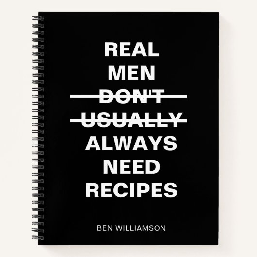 Funny Blank Recipe Book Gag Gift Men Dad Name Notitieboek (Voorkant)