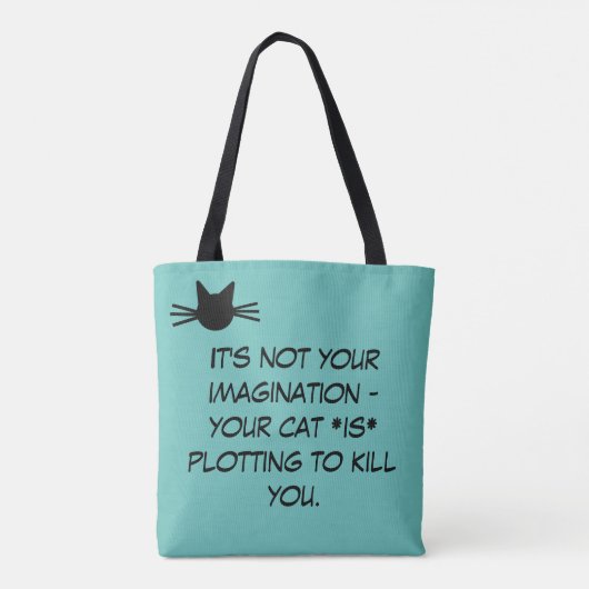 Funny Blauwgroen Blue Cat Meme Tas (Achterkant)