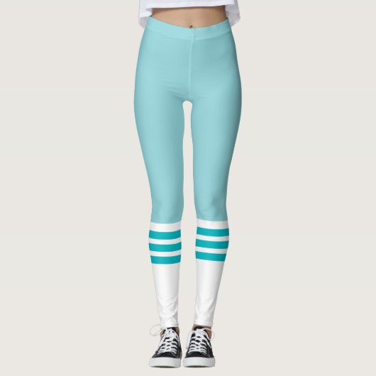 Funny Blauwgroen Team Tube Sock Leggings (Voorkant)