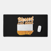 Funny Blessed Cat Dad Oranje Tabby Cat Feline Bureaumat (Keyboard & Muis)