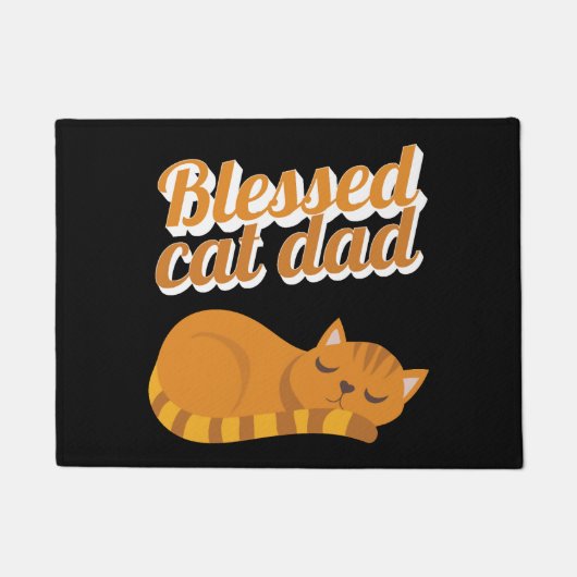 Funny Blessed Cat Dad Oranje Tabby Cat Feline Deurmat (Voorkant)