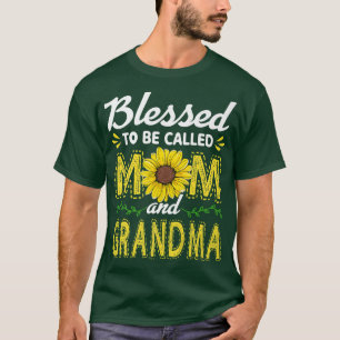Funny Blessed heet mama en oma Sunflow T-shirt