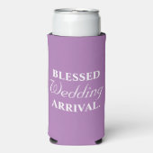 Funny "Blessed Wedding Arrival" Lavender & White Seltzer Blikjeskoeler (Seltzer Voorkant)