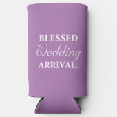 Funny "Blessed Wedding Arrival" Lavender & White Seltzer Blikjeskoeler (Voorkant)