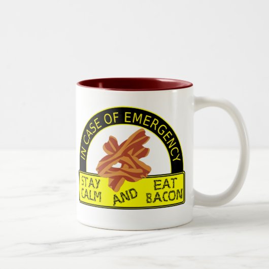 Funny Blijf kalm, Eat Bacon Mok (Rechts)
