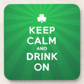 Funny Blijf kalm en Drink op St. Patrick Bier Onderzetter (Voorkant)