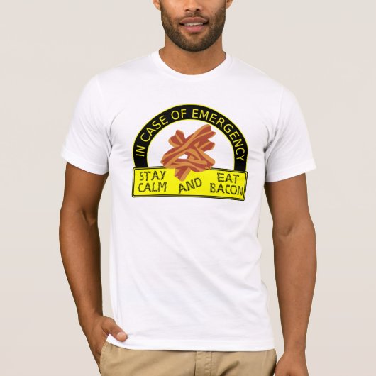 Funny Blijf kalm met Shirt van Bacon (Voorkant)