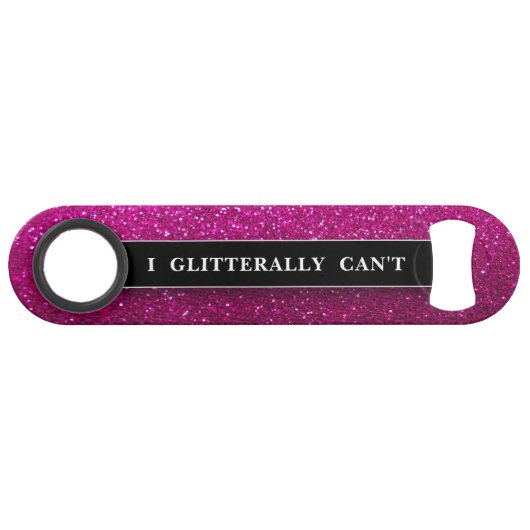 Funny Bling Drink Joke Pink Glitter Sparkles Speed Flessenopener (Voorkant (Horizontaal))