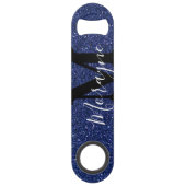 Funny Bling Drink Navy Blue Glitter Sparkles Speed Flessenopener (Achterkant)