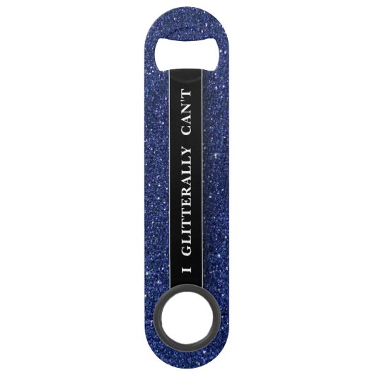 Funny Bling Drink Navy Blue Glitter Sparkles Speed Flessenopener (Voorkant)