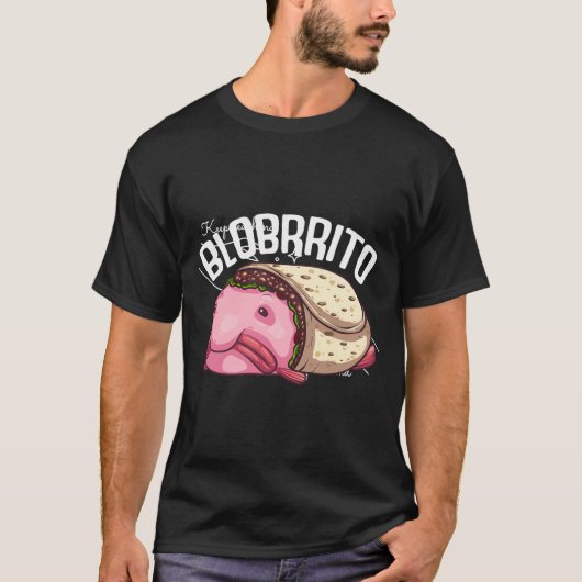 Funny Blobfish Burrito Gift for Fish Lover Mannen T-shirt (Voorkant)
