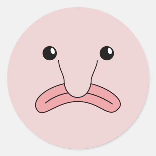 Funny Blobfish Funny Animals Blobfish Costume Clas Ronde Sticker (Voorkant)