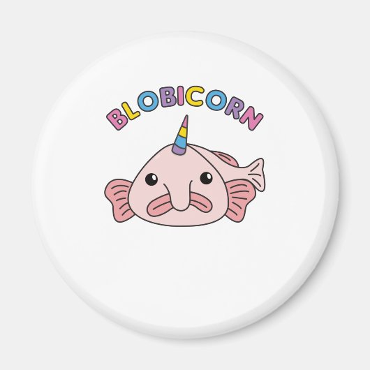 Funny Blobfish Unicorn Blobicorn Magneet (Voorkant)