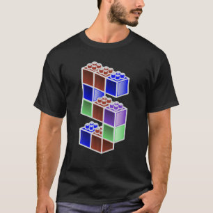 Funny Blocks Building 5e verjaardag Gift Cool Colo T-shirt