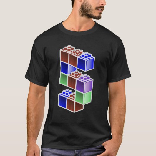 Funny Blocks Building 5th Birthday Gift Cool Color T-shirt (Voorkant)