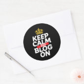 Funny Blogging Blogger houdt kalm en Blog On Ronde Sticker (Envelop)