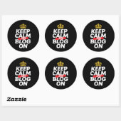 Funny Blogging Blogger houdt kalm en Blog On Ronde Sticker (Vel)