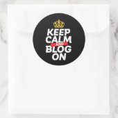 Funny Blogging Blogger houdt kalm en Blog On Ronde Sticker (Tas)