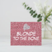 Funny Blonde aan het Bone Quote Briefkaart (Staand voorkant)