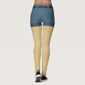 Funny Blonde Hair Furry Legs Denim Shorts Leggings (Achterkant)