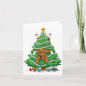 Funny Bloodhound Dog Christmas Tree Lights Kids Me Kaart (Voorkant)