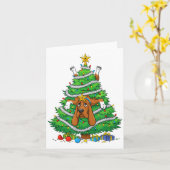 Funny Bloodhound Dog Christmas Tree Lights Kids Me Kaart (Gele Bloem)