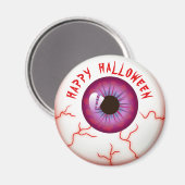 Funny Bloodshot Eyeball Happy Halloween Magneet (Voorkant / Achterkant)