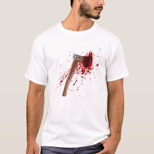 Funny Bloody Ax Halloween Costume Matching Mannen  T-shirt (Voorkant)
