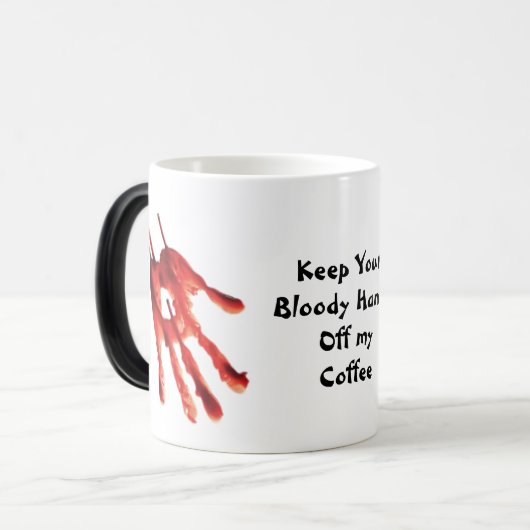 Funny Bloody Hands Coffee Mugs Magische Mok (Voorkant links)