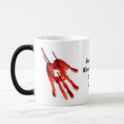 Funny Bloody Hands Coffee Mugs Magische Mok (Links)