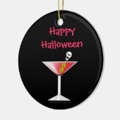 Funny Bloody Martini met Skull Halloween Keramisch Ornament (Links)